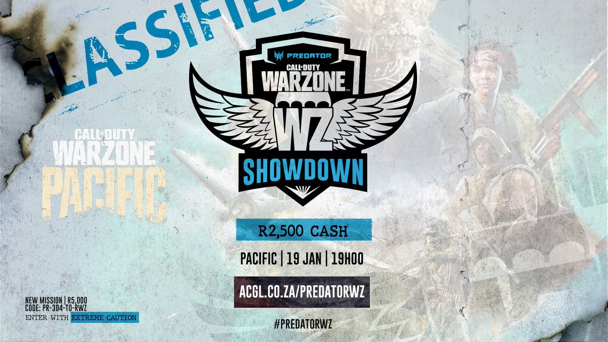 AfricanGaming's tweet photo. 💰 R2,500 cash prize pool in Wednesday's #PredatorWZ #Warzone cup.

🪂 Squad up for the drop and register here: https://t.co/vJUhWqKZxg

#SAgaming #GamingZA #gaming #SAesports #EsportsZA #esports #AfricanEsports #CODZA #WarzoneZA https://t.co/ytqcrhmYxo