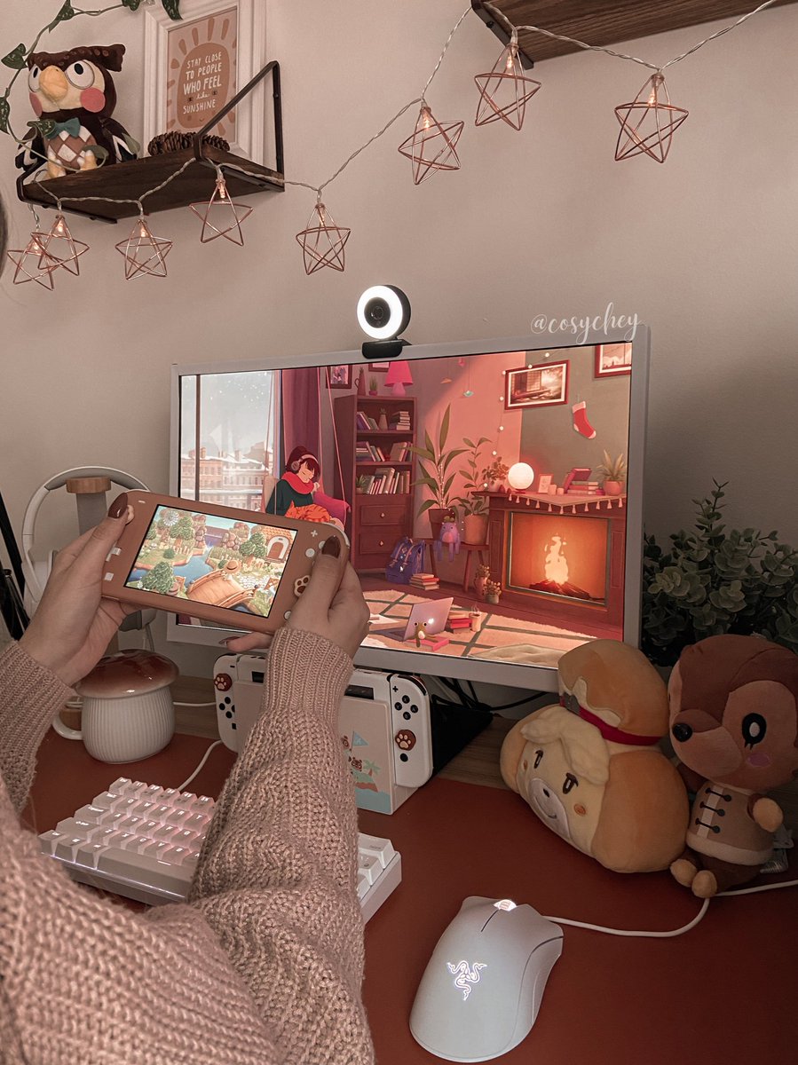 cheyleif's tweet photo. cosy morning 🤎

#ACNH #GamingSetup https://t.co/yJXesRMUvx