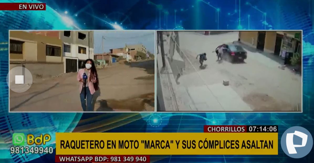 PanamericanaTV's tweet photo. #EnVivo | NUEVA #MODALIDADDEROBO. #Raquetero marca a su víctima y luego cómplices #armados aparecen en auto. Míranos EN VIVO ► https://t.co/NDeYp3E0yA #BDP #PanamericanaNoticias #Chorrillos @piacostar Claudia Chiroque https://t.co/ZbR22sABqx
