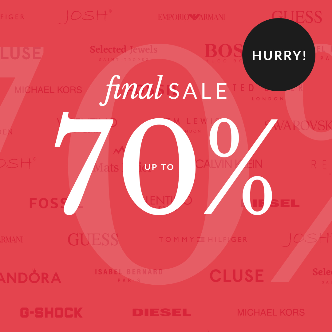 FINAL SALE 💥

Hurry! Shop top brands like Isabel Bernard, Buddha to Buddha, Fossil and Swarovski with discounts up to 70%! Don't wait any longer and buy your favourite winter style items now for the best prices. 

Shop now: brandfield.com/sale