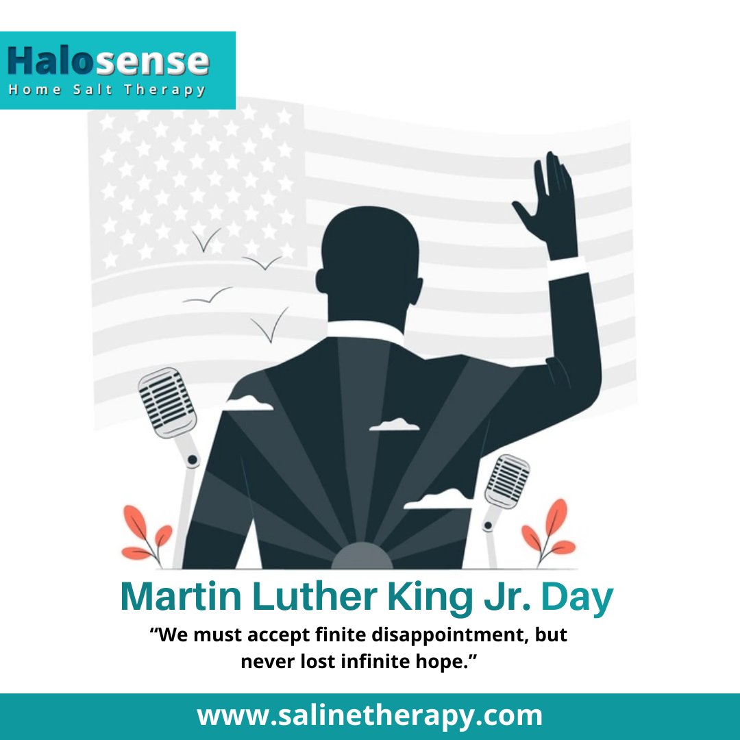 HomeSaltTherapy's tweet photo. “We must accept finite disappointment, but never lost infinite hope.”
Wishing every forward-looking individual on Martin Luther King Jr. Day!😍
#SalineTherapy #SaltTherapy #HomeSaltTherapy #MLK_Day #Martin_Luther_King_Jr_Day https://t.co/vpedKkV8Ys