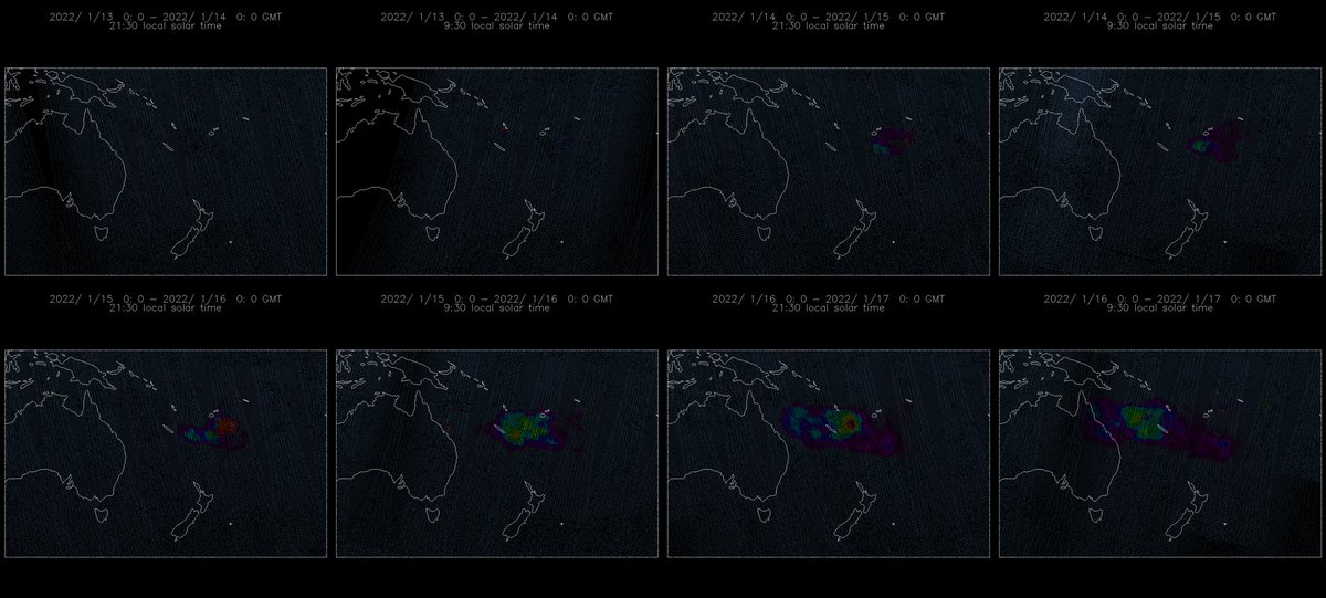 SO2 plume from Hunga Tonga detected with our IASI linear retrieval.  IASI data courtesy of Eumetsat  #HungaTongaHungaHaapai  #HungaTonga