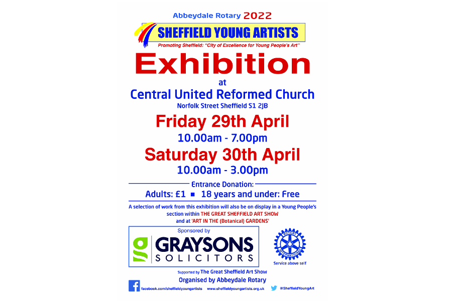 SheffYoungArt's tweet photo. New venue and dates for our 2022 Exhibition https://t.co/sLAZhYCIo7