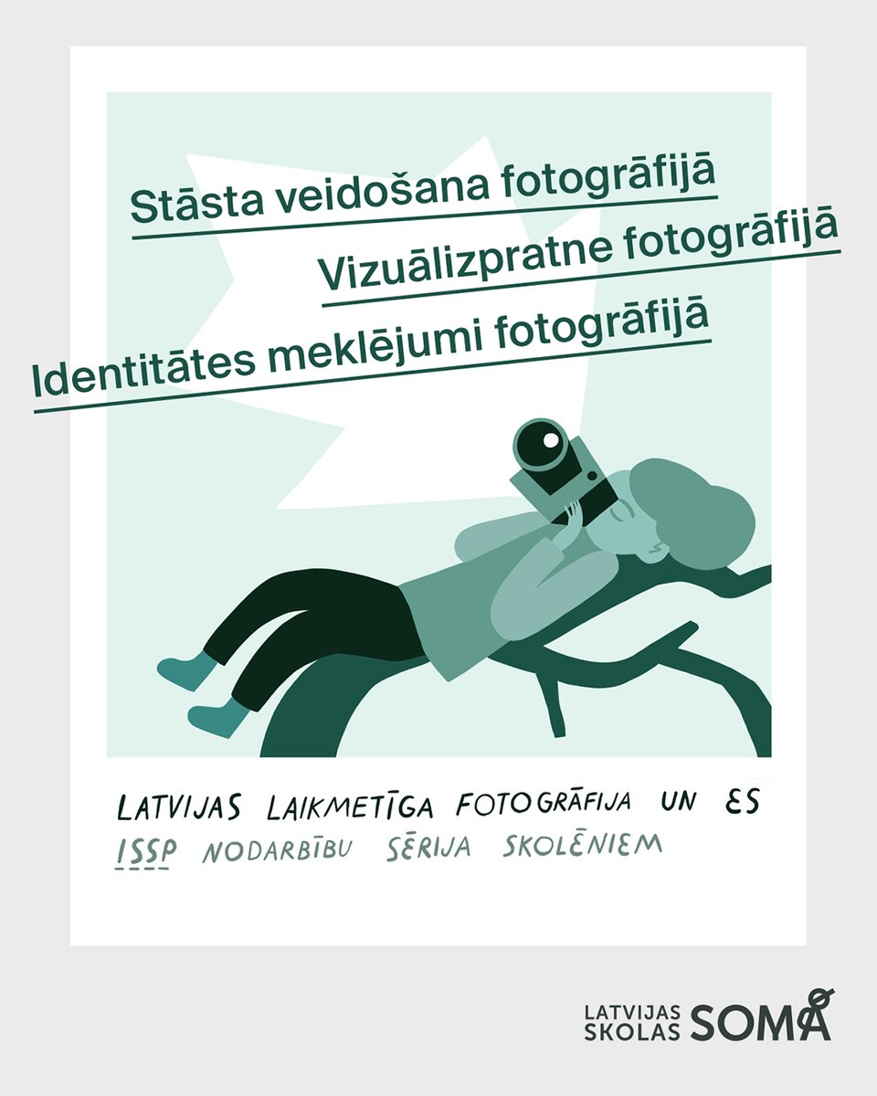 Aicinām piedalīties Latvijas skolu audzēkņus!
📸 <a href="/ISSP_Latvia/">ISSP</a> piedaloties <a href="/LatvijaiSimts/">LV100</a> izglītības programmā #LatvijasSkolasSoma piedāvā iepazīt laikmetīgo fotogrāfiju nodarbību sērijā 
"Latvijas laikmetīgā fotogrāfija un es". 
💡 Vairāk informācijas: ej.uz/issp-skolas-so…