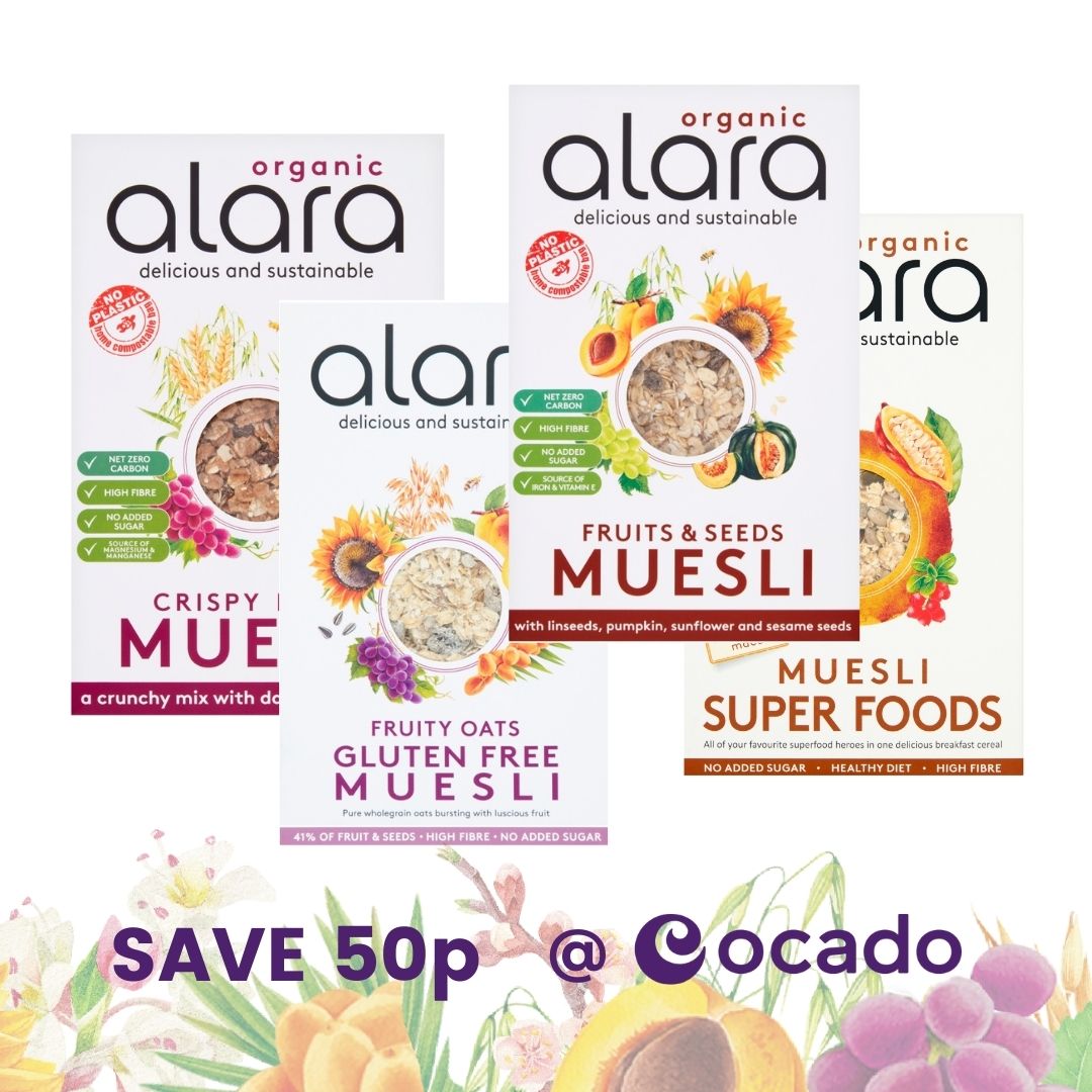 AlaraCereals's tweet photo. This tweet is dedicated to all @Ocado shoppers! 

You can now save 50p on all our #mueslis -
👉🏽Alara Fruity Oats Gluten Free Muesli
👉🏽Alara Organic Fruits &amp; Seeds Muesli
👉🏽Alara Organic Crispy Fruit Muesli
👉🏽Alara Superfoods Muesli

Offer expires on the 15th of March! #alara https://t.co/tCVkNjiCjv