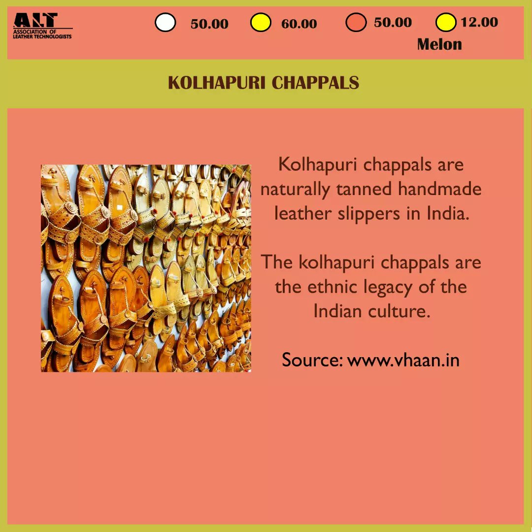 we_the_alt's tweet photo. Kolhapuri chappals Are naturally tanned handmade slippers, makes an unique sound, because vinchu seeds are placed in between the bottom layers of the chappals smartly.
The Kolhapuri chappals are the ethnic legacy of the Indian culture

#clri
#wethealt
#scroscianz https://t.co/vmeZdweWg8