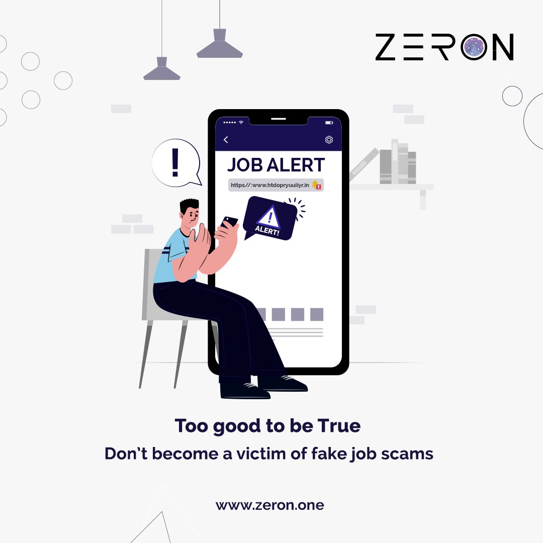 securezeron's tweet photo. Cyber criminals target job seekers using spoof websites.
Good jobs are always hard to find. If something sounds too good to be true, it probably is a scam.
#Zeron #BeCyberAware #YourSecurityMatters #CyberSecuritySolution #CyberSecurity #BreachProbablity #DataBreach https://t.co/yshQmLy7wD