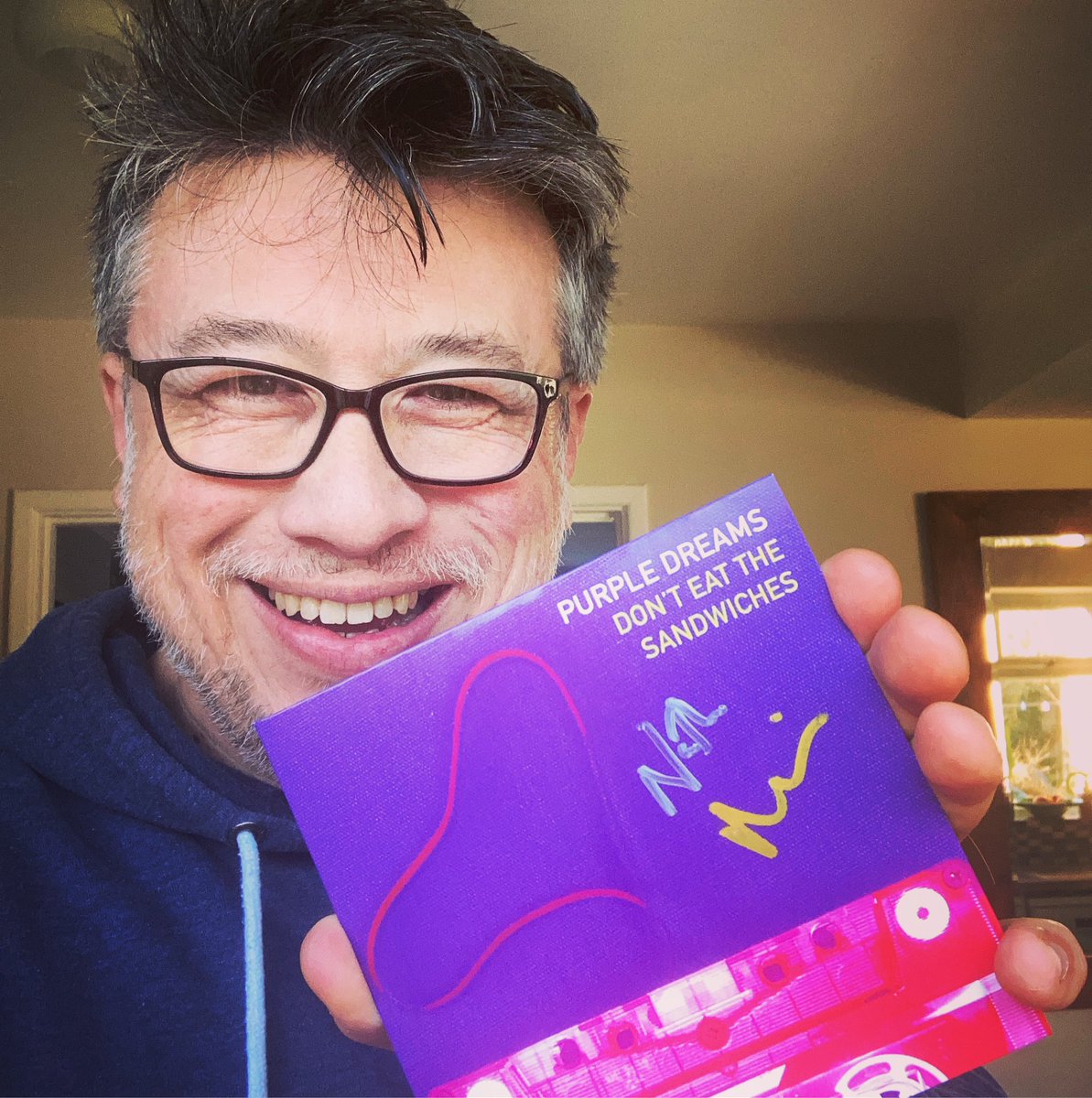 Hell yeah! Love surprises like this! Just dropped on my doorstep… <a href="/PurpleDreamsUK1/">Purple Dreams</a> limited edition signed copy of Don’t Eat The Sandwiches. Pure electronic pop GOLD! #NewMusic #IAlwaysEatTheSandwiches