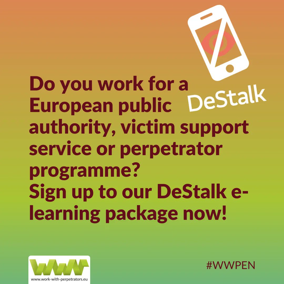 wwp_en's tweet photo. The #DeStalk e-learning course helps #European public authorities, victim/survivor support organisations &amp; perpetrator programmes learn about #cyberviolence and #stalkerware. You can now sign up to the course: https://t.co/vTlNWsouZp #wwpen #TechFacilitatedAbuse @StopStalkerware https://t.co/lv7hcAUtgc