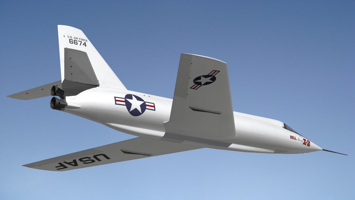 egpjet3d's tweet photo. Avión experimental #bellx2 "Starbuster" #xplane , capaz de alcanzar el Mach 3.  Hecho en #blender3d #b3d enlace, https://t.co/HaO6OpI89w https://t.co/bk8xG8wGgX