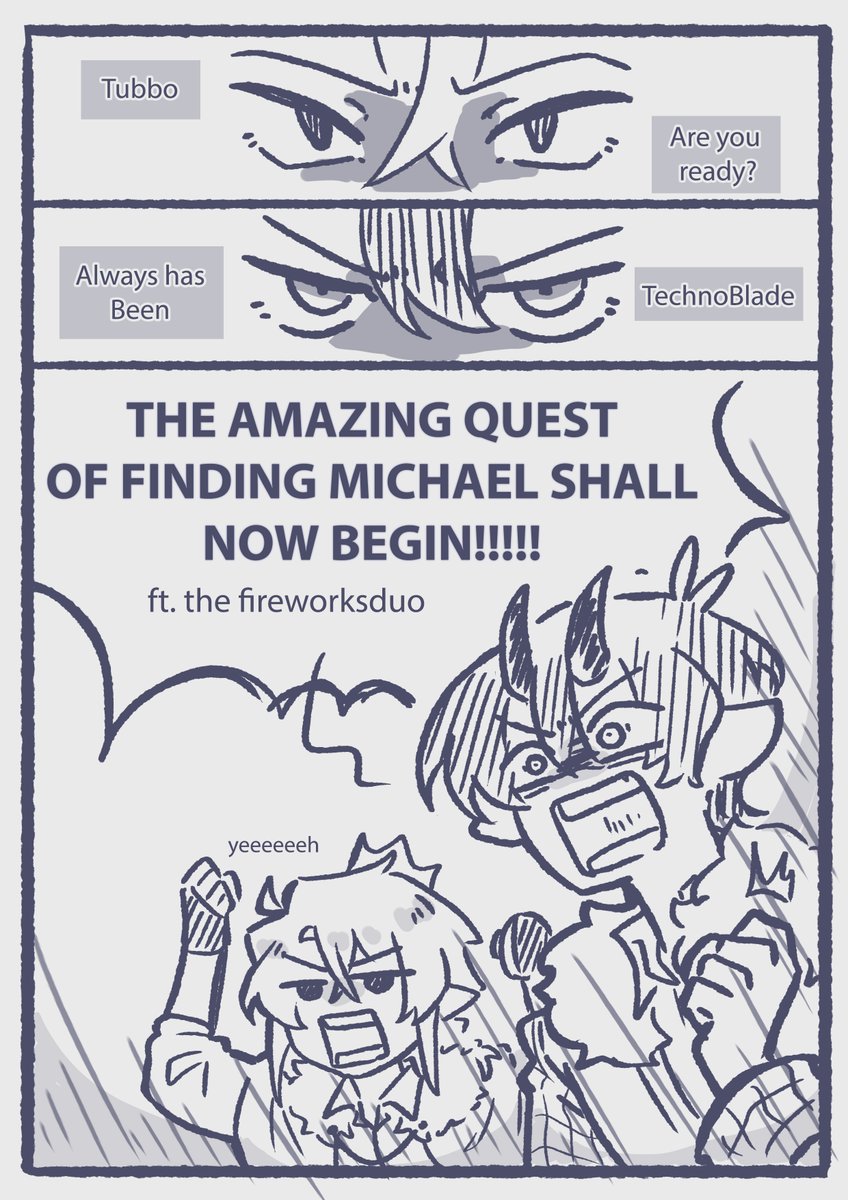 Fireworkstwt_Dd's tweet photo. A new series has begun! Will Techno and Tubbo successfully find Michael?? It all depends on what you vote!!

Part 1 (Intro)

#fireworkstwt https://t.co/0wb6y1l2v6