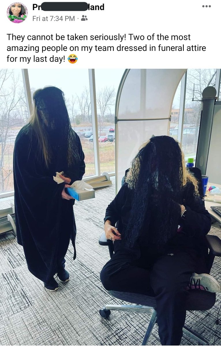 missleighcarter's tweet photo. My fb friend got a new job and this how her coworkers sent her off 😂 https://t.co/DX0TwPo6f7