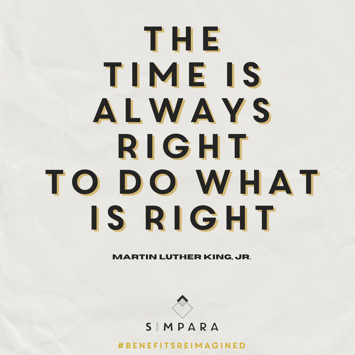 SimparaHR's tweet photo. "We may have all come on different ships, but we're in the same boat now." 
— Martin Luther King Jr.

#benefitsreimagined #createchange #futureofemployerbenefits #goldstandard https://t.co/CXqSoDMcgl