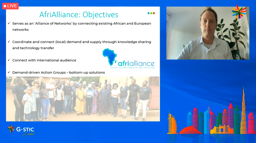 GSTICseries's tweet photo. .@AfriAlliance1: Bottom-up #waterinnovation through communities of practice

David Smith (@Dawieis) Director @WEandB 

Follow live: https://t.co/IKJKYR3VnV

#GSTIC #GSTICDubai #SDGs #Expo2020 https://t.co/BvWfK9RmVt