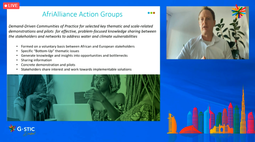.<a href="/AfriAlliance1/">AfriAlliance</a>: Bottom-up #waterinnovation through communities of practice

David Smith (<a href="/Dawieis/">David Smith</a>) Director @WEandB 

Follow live: gstic.org/dubai/livestre…

#GSTIC #GSTICDubai #SDGs #Expo2020