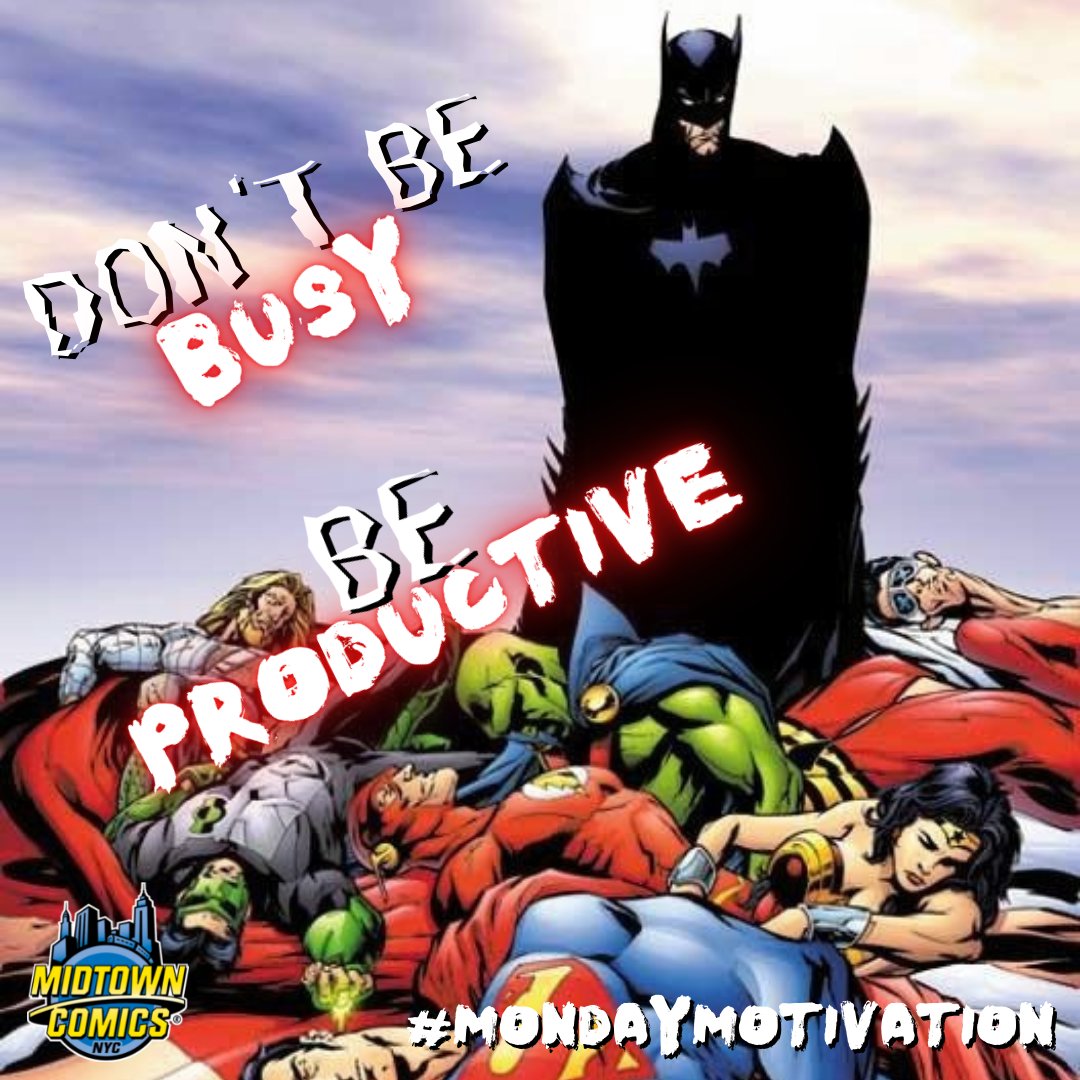 MidtownComics's tweet photo. "Don't be BUSY, be PRODUCTIVE" 😆

#BeLikeBatman
Remember, you can do anything if you put your mind to it! ❤️

#MondayMotivation #Batman #TowerofBabel #StayMotivated #TheBatman #MondayInspiration #ComicBooks #MidtownComics #JLA #JusticeLeague @DCComics #DCcomics @DCBatman https://t.co/VW69vkQ6uq