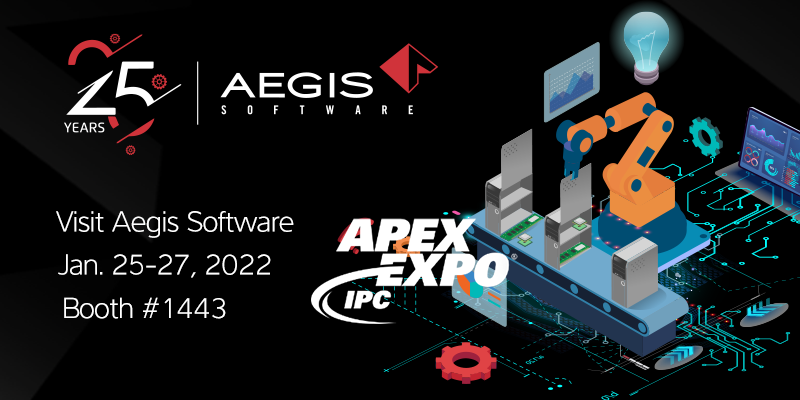 FactoryLogix's tweet photo. [Event] Will you be at the upcoming @IPCassociation APEX EXPO 2022? Then make sure you visit Aegis Software at booth #1443 or #1701 https://t.co/pAQ9tB0dSp  #IPCAPEXEXPO #FactoryForward #ChangingTheGame #IIoT #Industry40 #Analytics #DigitalThread #DigitalTwin #QMS #MES https://t.co/6UpJQdQX8J