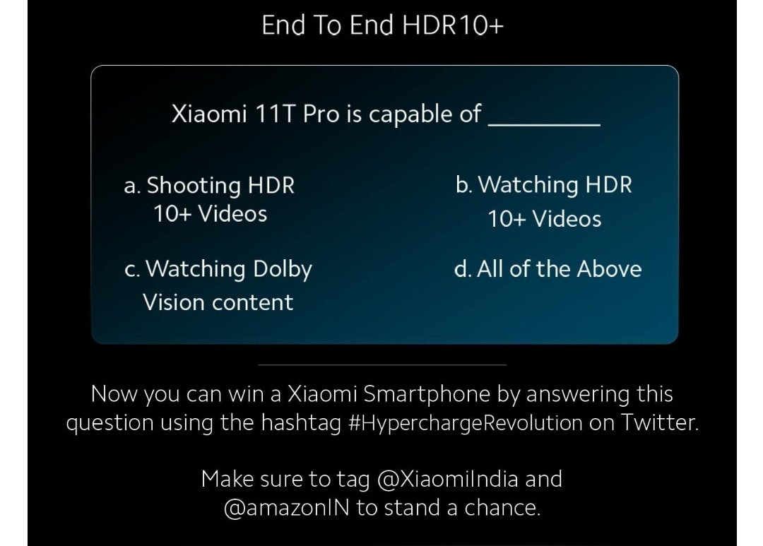 rathinavel10's tweet image. D. A of the above

#Xiaomi11TPro #HyperchargeRevolution 
#Hyperphone
#Xiaomi 

@XiaomiIndia @amazonIN