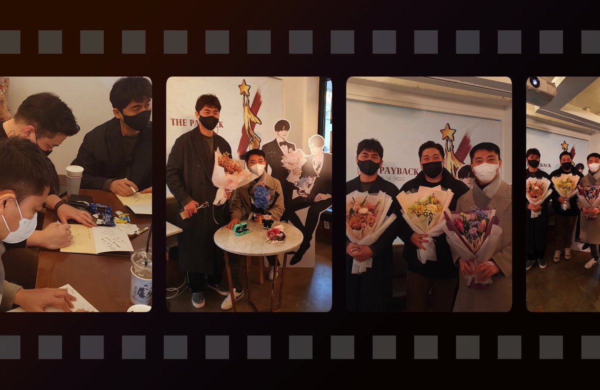 LYH_unofficial's tweet photo. 🎞

𝗜𝗧'𝗦 𝗣𝗔𝗬𝗕𝗔𝗖𝗞 𝗧𝗜𝗠𝗘
-

🎬 𝘽𝙀𝙃𝙄𝙉𝘿 𝙏𝙃𝙀 𝙎𝘾𝙀𝙉𝙀𝙎 #𝟰

▪️페이백 AUDIO DRAMA의 주역인 윤동기님 전승화님 한복현님이 방문해 주셨습니다. 두시간 동안 팬싸인회를 열어 주시고 촬영 요청도 흔쾌히 응해주셨습니다. 두번의 방문으로 카페를 빛내주셔서 감사합니다. https://t.co/Syswk3XzxT