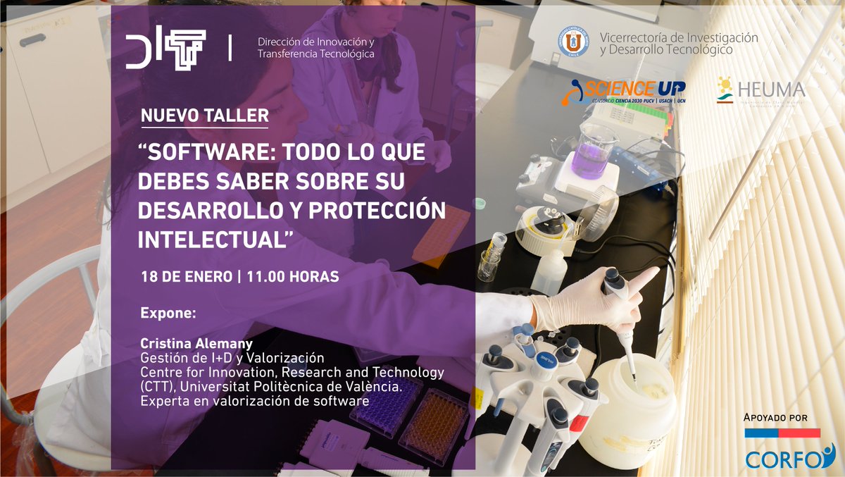 ¡Aún te puedes inscribir!
Mañana a las 11 hrs. es nuestro taller sobre "Software y todo lo que debes saber sobre su desarrollo y protección intelectual". Expone Cristina Alemany de <a href="/UPV/">Universitat Politècnica de València</a>.

Inscripciones disponibles 👇
docs.google.com/forms/d/e/1FAI…