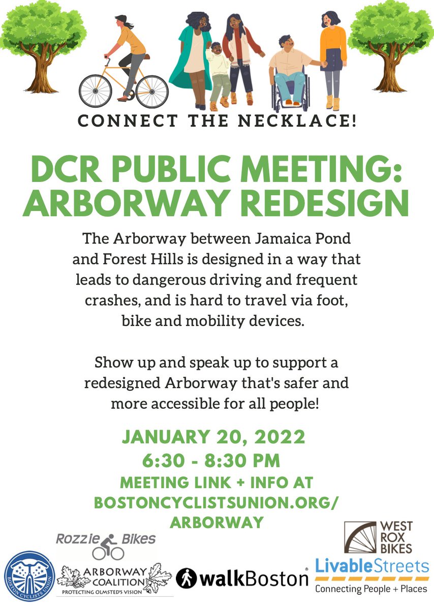 mattapanviv's tweet photo. Don't miss this meeting on Thurs night. Team at @MassDCR will share updated plans to make the #Arborway safe for all users. More about the project from the @bostonbikeunion: https://t.co/chd22OeJ9y
@juliaforboston @ruthzee4boston @ErinforBoston @mfflaherty #bospoli @NotoriousVOG https://t.co/ctzioIdcR4