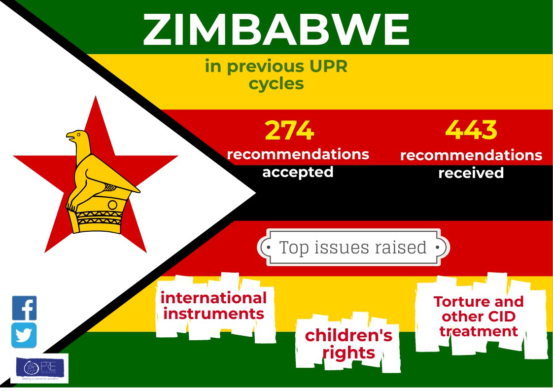 UPRinfo's tweet photo. #Zimbabwe’s #UPR will be next Wednesday! Inform yourself about its top issues here: https://t.co/2QtoMXGPrj &amp; join the conversation #UPR40 ! https://t.co/TXHA9PgjDE