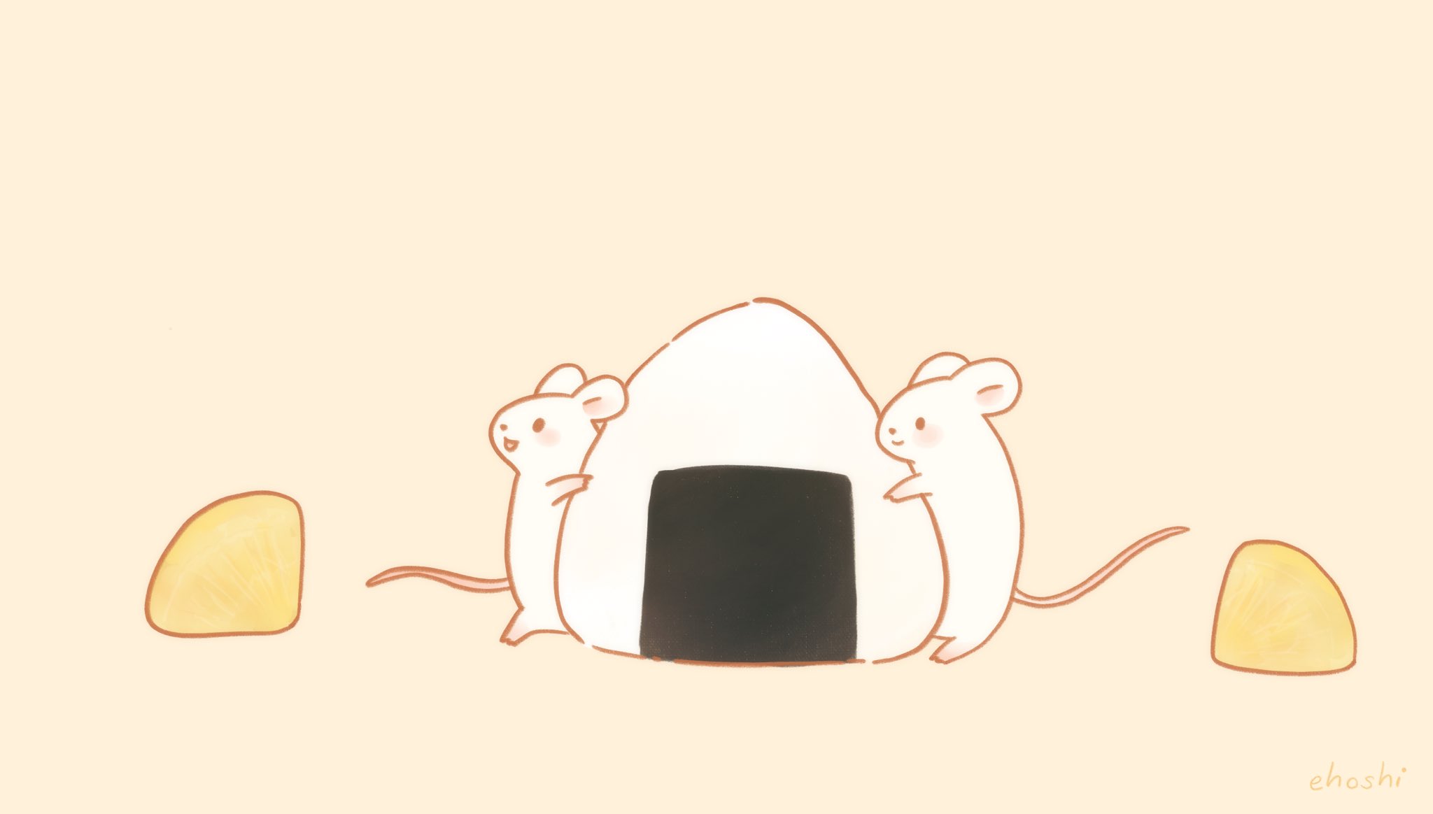 いいほしあかね おむすびころりん おむすびの日 ゆるいイラスト イラスト Illustration T Co 55avjyovqe Twitter