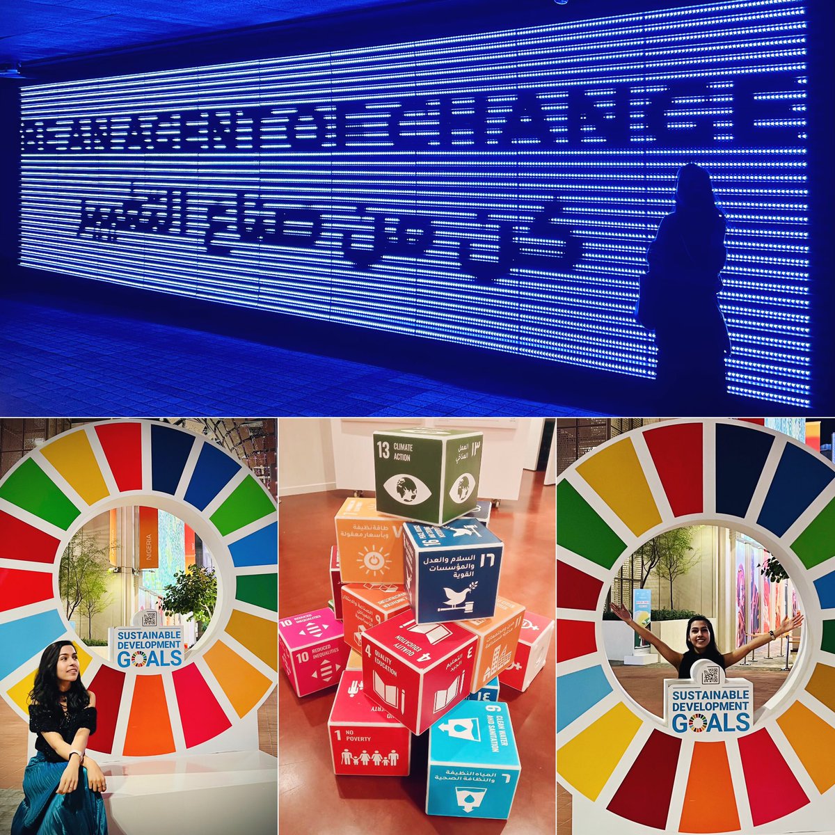 parishajn's tweet photo. Embracing the SDGs @expo2020dubai during #GlobalGoals Week! 

#beanagentofchange #embraceSDGs https://t.co/ezRGf95h9A