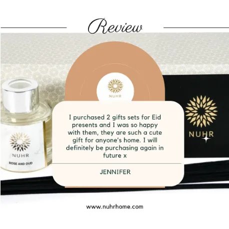 NUHRhome's tweet photo. Customer review on our Double Oud Luxury Reed Diffuser Gift Set. Great for gifting or placing in your home, it includes our best-selling Rose &amp; Oud and Amber &amp; Oud. Have you tried it?
.
.
.
#nuhrhome #customereview #feedback #diffuser #ukamade #handpoured https://t.co/5acChdNmUc