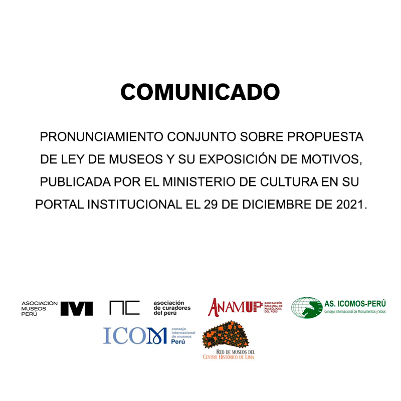 museosdelperu's tweet photo. La Asociación de Curadores del Perú, el Consejo Internacional de Monumentos y Sitios Históricos (ICOMOS-Perú), la Asociación Nacional de Museólogos del Perú (ANAMUP), la Asociación de Museos del Perú, la Red de Museos del Centro Histórico de Lima y (1/3) https://t.co/SS4Jl10ILr