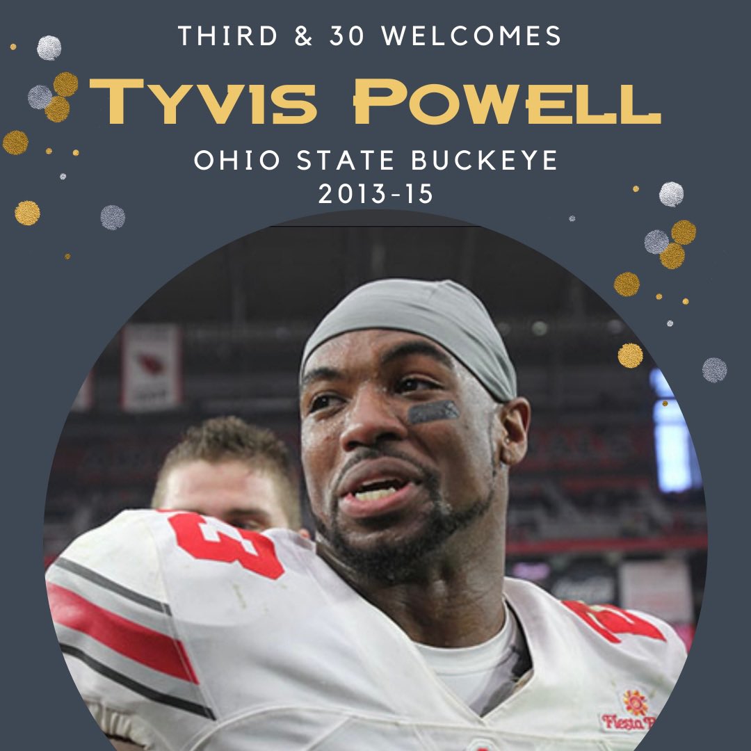 thirdand30pod's tweet photo. This is a must listen to episode with former Ohio State football player and national champion @1Tyvis he and @JasonChadock talk all about Powell’s journey through life, amazing stories about college and recruitment, along with who his inspiration is. #Drive https://t.co/56HW4zlSQB