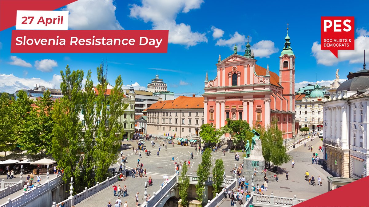 🇸🇮 Happy Resistance Day, Slovenia!
Today Slovenia celebrates the establishment of the Slovenian Liberation Front in 1941.
We send all our Slovenian friends and our member party <a href="/strankaSD/">Socialni demokrati</a> our best wishes for dan upora proti okupatorju!