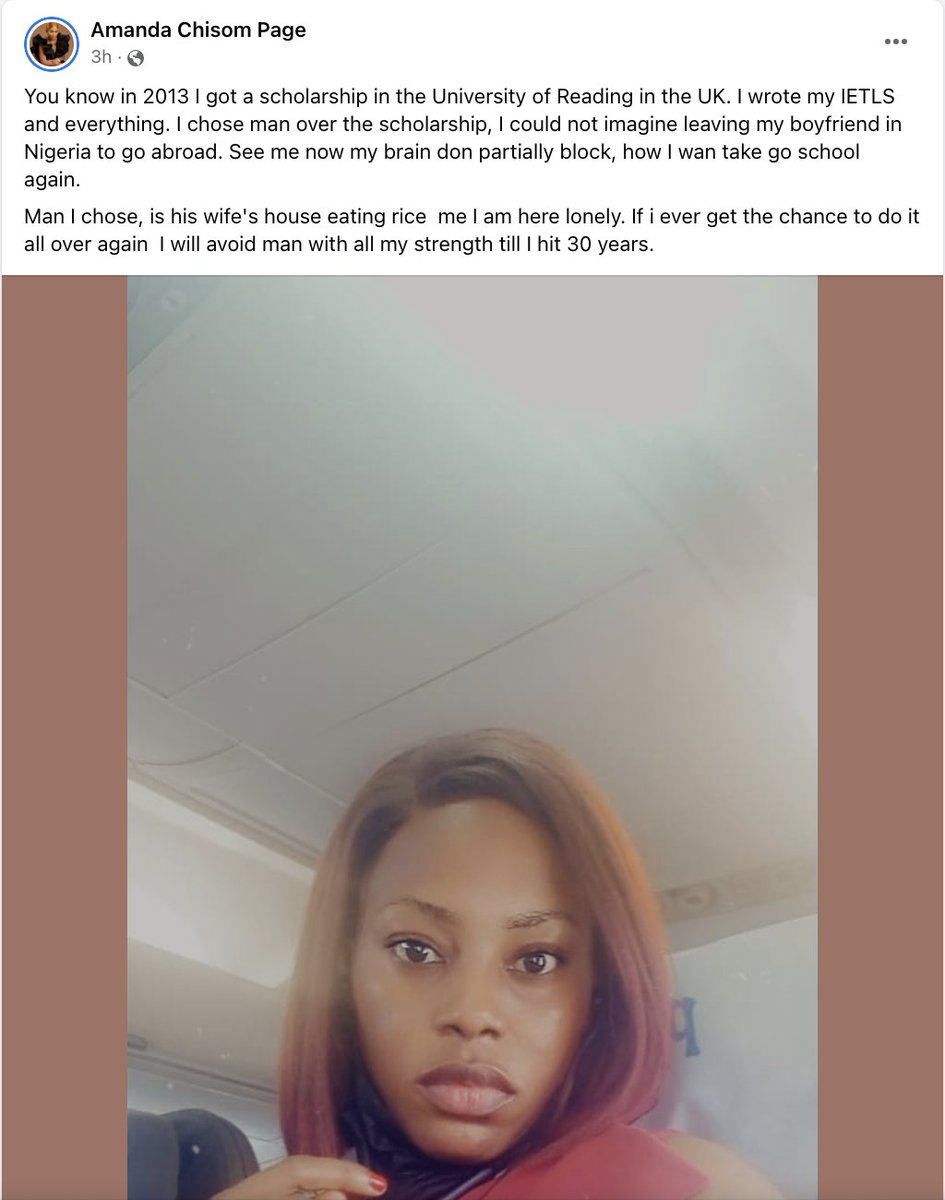ritapurity's tweet photo. In case you think that asking a 22-year-old girl to choose between a fully-funded MSc admission &amp; her boyfriend is uncommon and sounds unbelievable, read this

I've received overwhelming testimonies from many ladies that faced similar situations since making that post 2 days ago. https://t.co/C84ayfJN1w