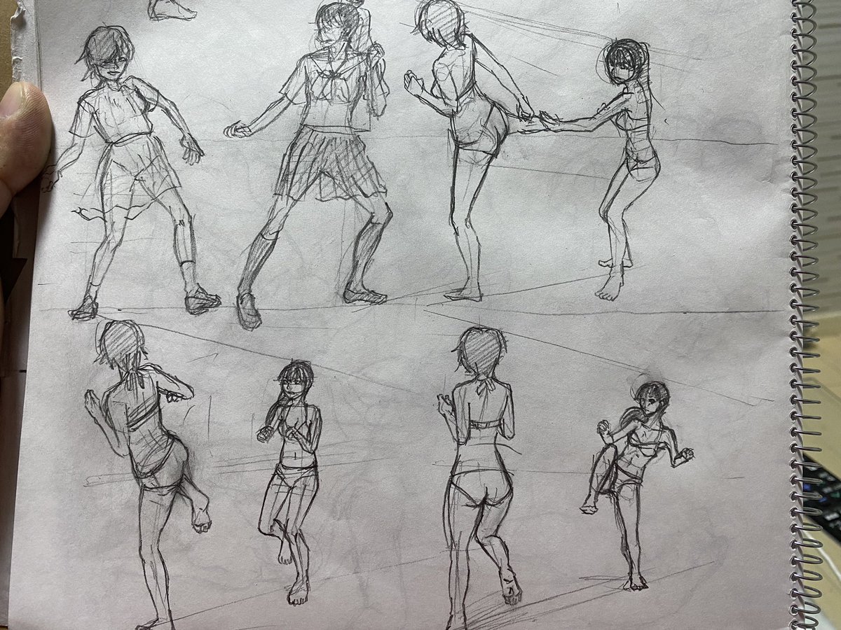 定規を使って絵を描くことに慣れるための練習と、いつものポーズ集!
最近雑になってたから、水着のヤツから意識して綺麗めに! 