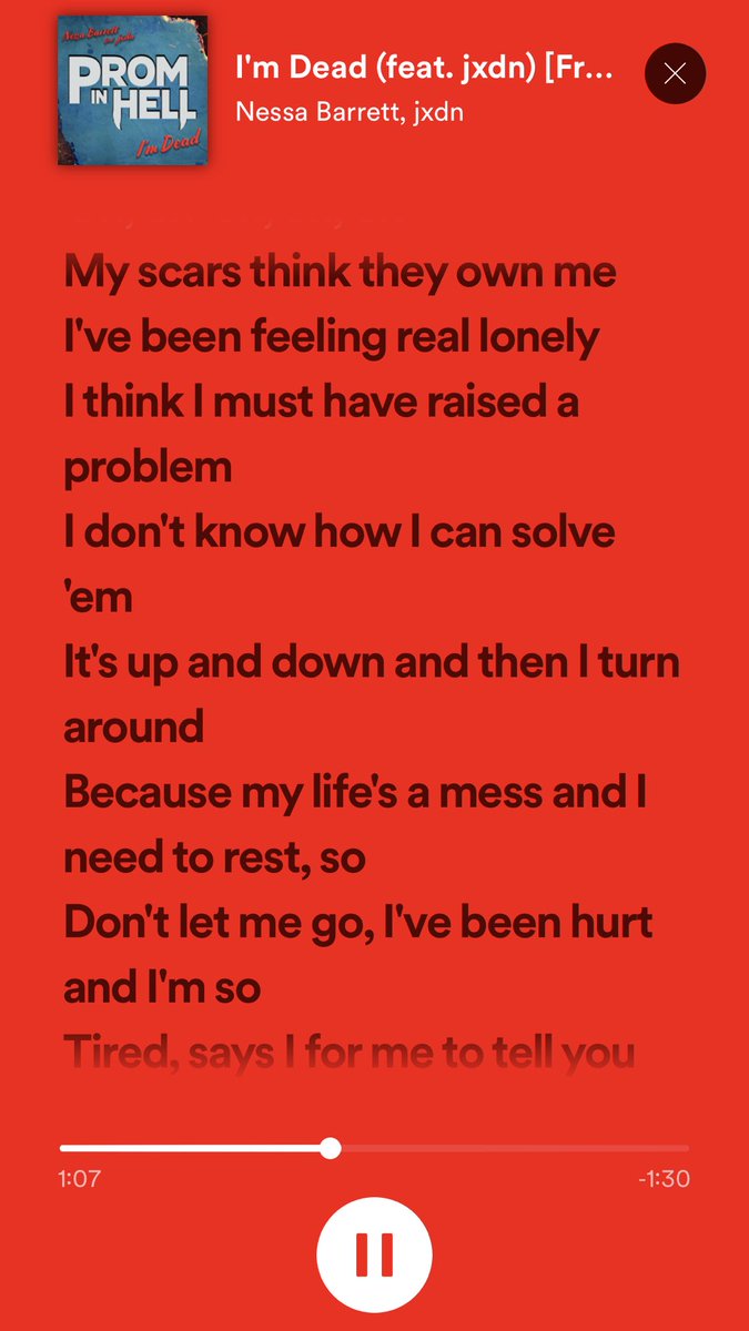 LyricsJxdn's tweet image. 🎵| “I’m dead” by Nessa Barrett ft Jxdn