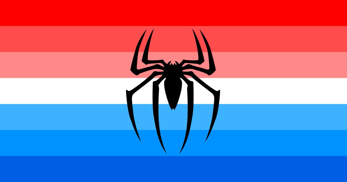 catherinesclaws's tweet photo. #lesbitwt: spiderman lesbian flag! for lesbians that are attached to spiderman. this includes any version of peter. this flag is for all lesbians! (mspec "lesbians" dni please) https://t.co/AbSjYroAG5