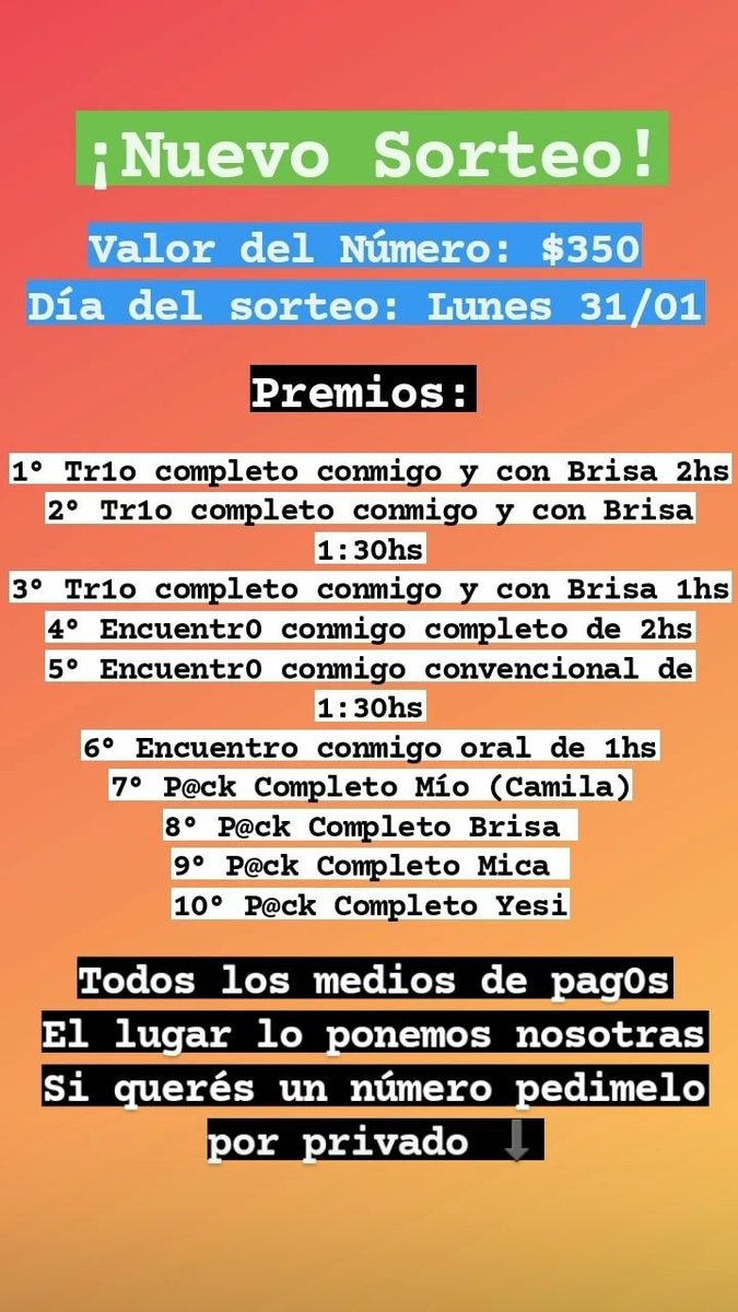 Info del sorteo, quién quiera participar o saber más me menda md responderé todo