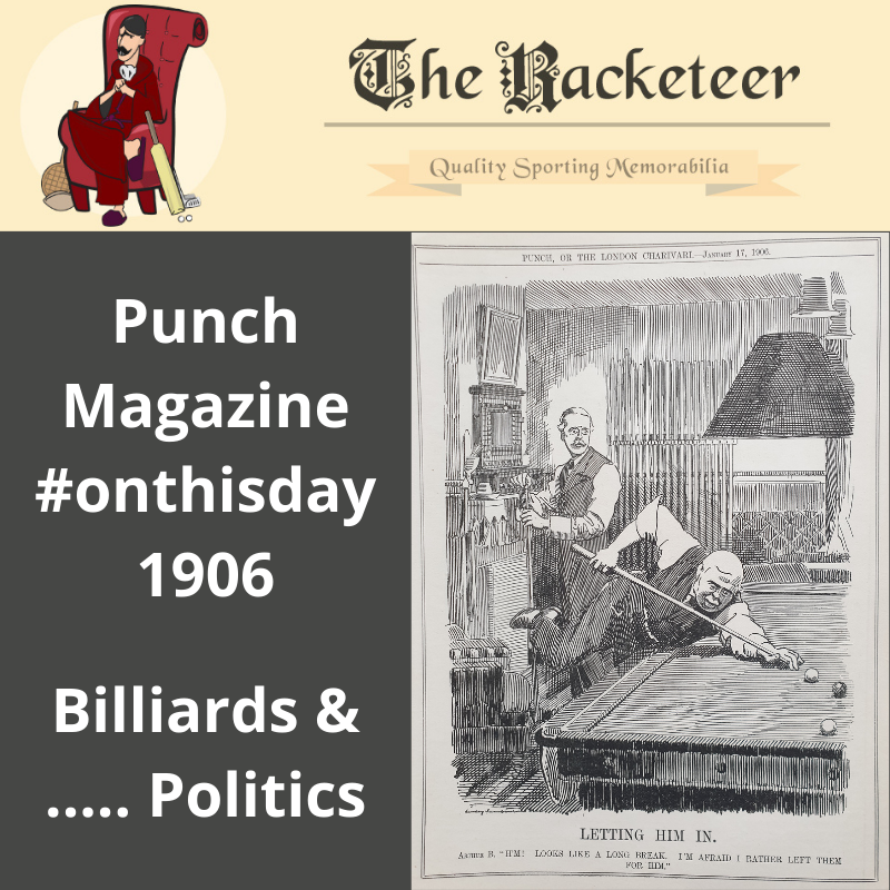 A @PunchBooks cartoon from #OnThisDay in 1906 - with #billiards and #Politics combined, as only #Punch could! 
#sportingmemorabilia
the-racketeer.co.uk/punch-cartoons…