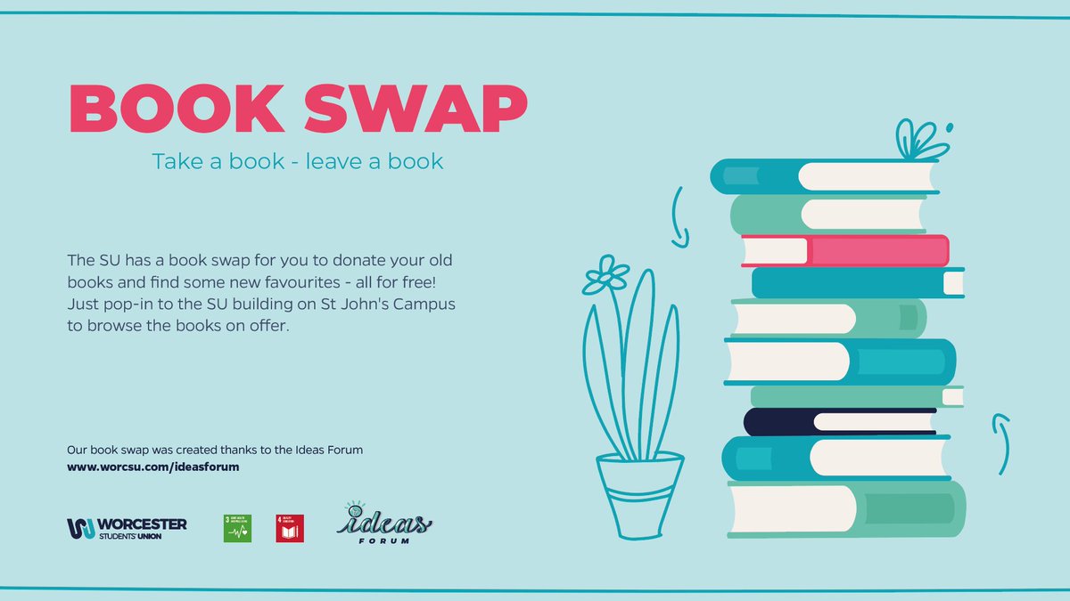 worcsu's tweet photo. Here in the SU we have a new bookshelf where you can exchange books for free!

So why not pass on your favourite book that you've read hundred of times before and exchange it for a 'new' read!

Come on in to the SU to see what books we have on offer! 📚

#TakeABookLeaveABook https://t.co/ALJ0YgcptQ