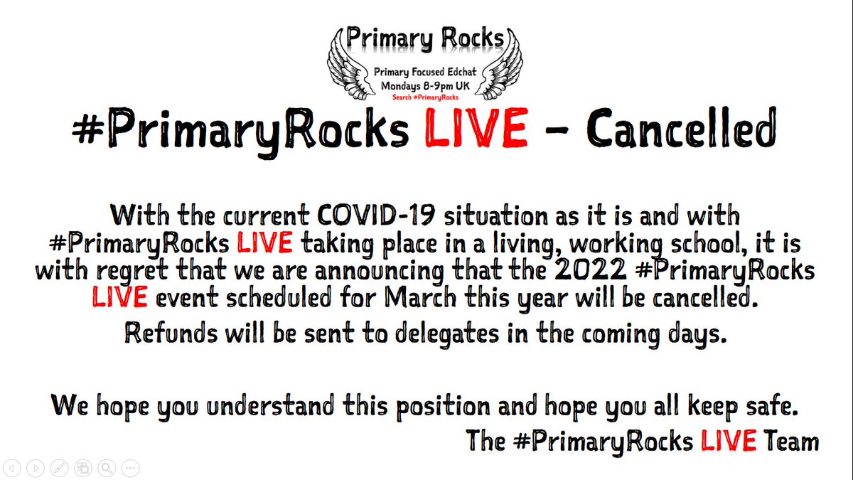 PrimaryRocks1's tweet photo. An important, but regrettable announcement regarding the #PrimaryRocks LIVE event scheduled for March 2022.
Please share.
βΉ https://t.co/QhPktEWus5
