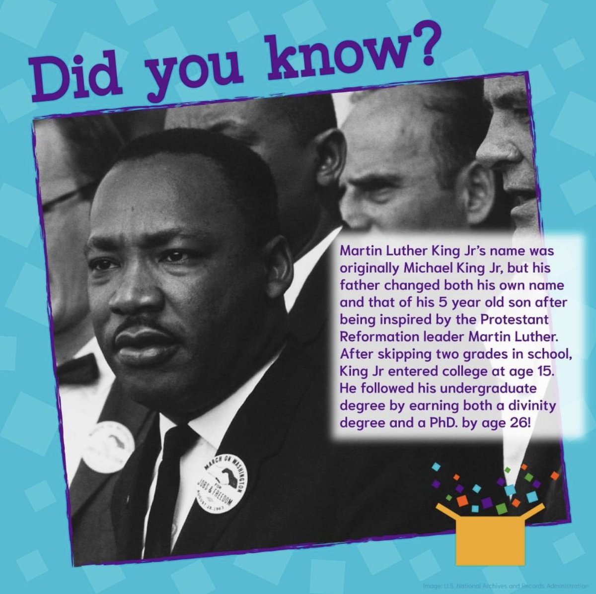 CMHolyoke's tweet photo. Info: @HISTORY⁠
⁠
#cmhfunfacts #martinlutherkingjr #mlkday #mlkjrday #open #history #civilrights #civilrightsleader https://t.co/mfpIwTlvnq