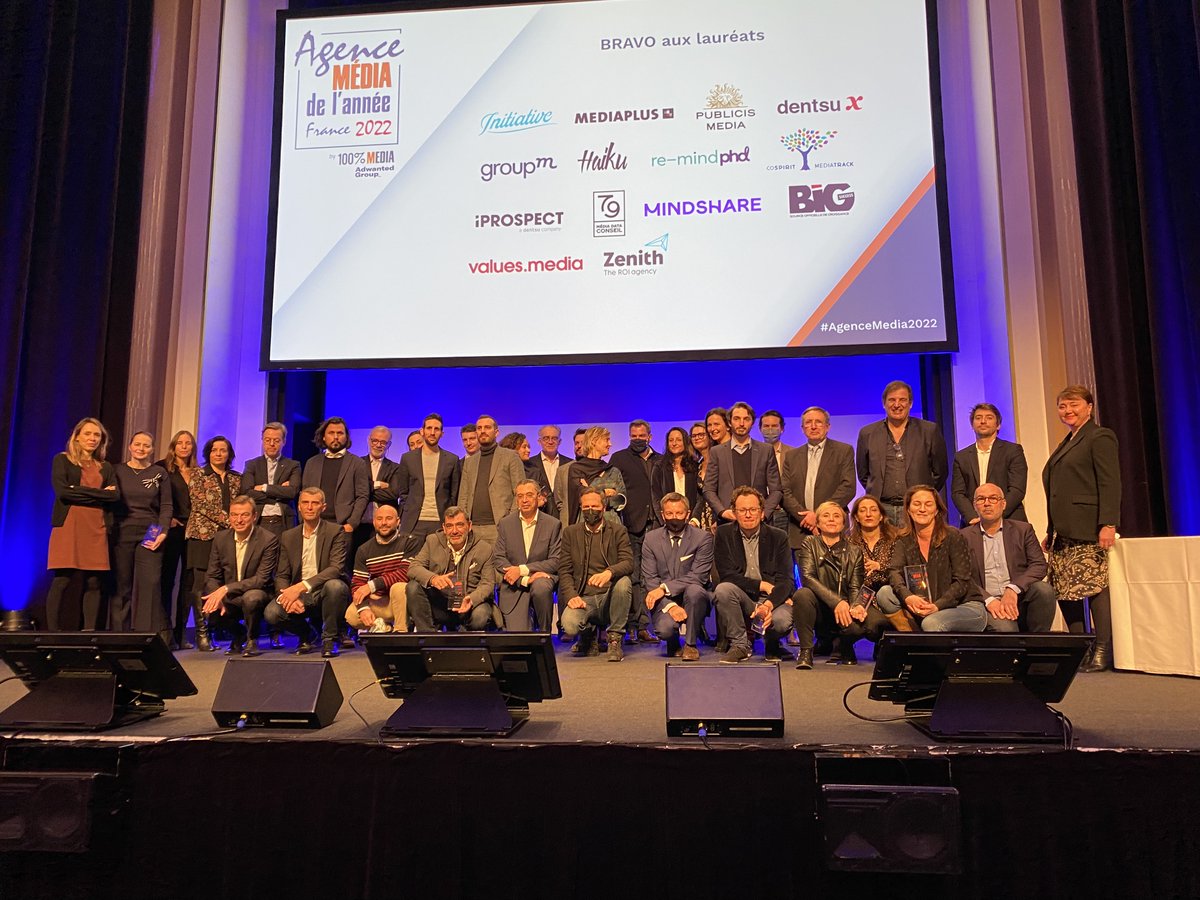 MediaLeaderFR's tweet photo. Un grand merci à tous les participants, on se retrouve l’année prochaine pour une nouvelle
édition de l’Agence Media de l'année France by 100%MEDIA! #AgenceMedia2022 https://t.co/7crGruUBTm