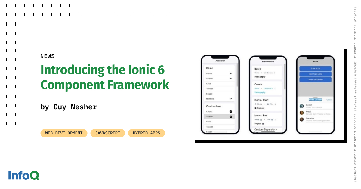 #Ionic 6 is out! It offers a set of new components and better #UI integration for #Android, #iOS, and #DesktopApplications. Read about its new improvements on #InfoQ: bit.ly/3GwEY5k @GuyNesher #WebDevelopment #JavaScript #HybridApps #DynamicLanguages #WebFrameworks