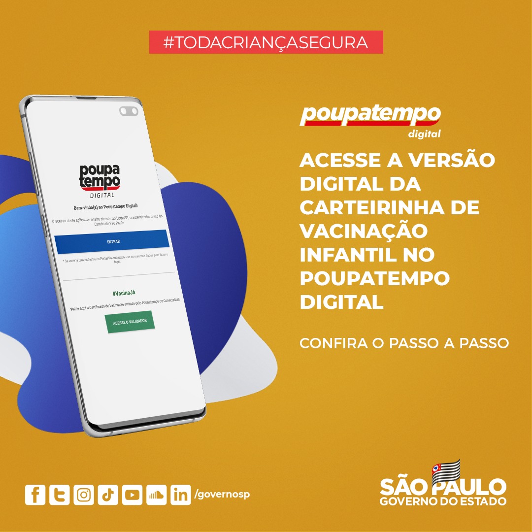 Poupatempo Digital: como emitir o certificado de vacinação da covid-19 pelo  app passo a passo!