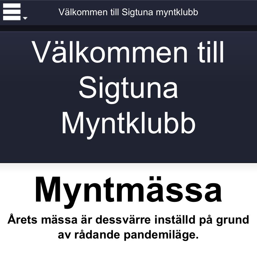 Fick just höra att myntmässan i Märsta är inställd.