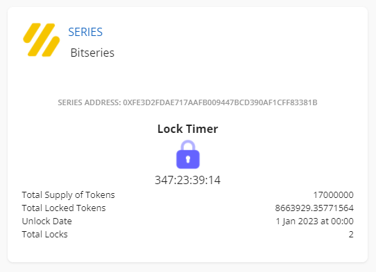Bitseries1's tweet photo. Bitseries $SERIES is locked! 
50% locked: https://t.co/wURF7ozCHZ 
25% locked: https://t.co/J4JIasU8lH
✅Started without pre-sale
✅No Heavy Bonuses
✅Locked &amp; Completely on public domain
✅Started from 0.026 USD

#Bitseries 
#presale #token #Tokenomics #SAFEMOONV2 #SAFEMOONARMY https://t.co/RjtBB3i8G8