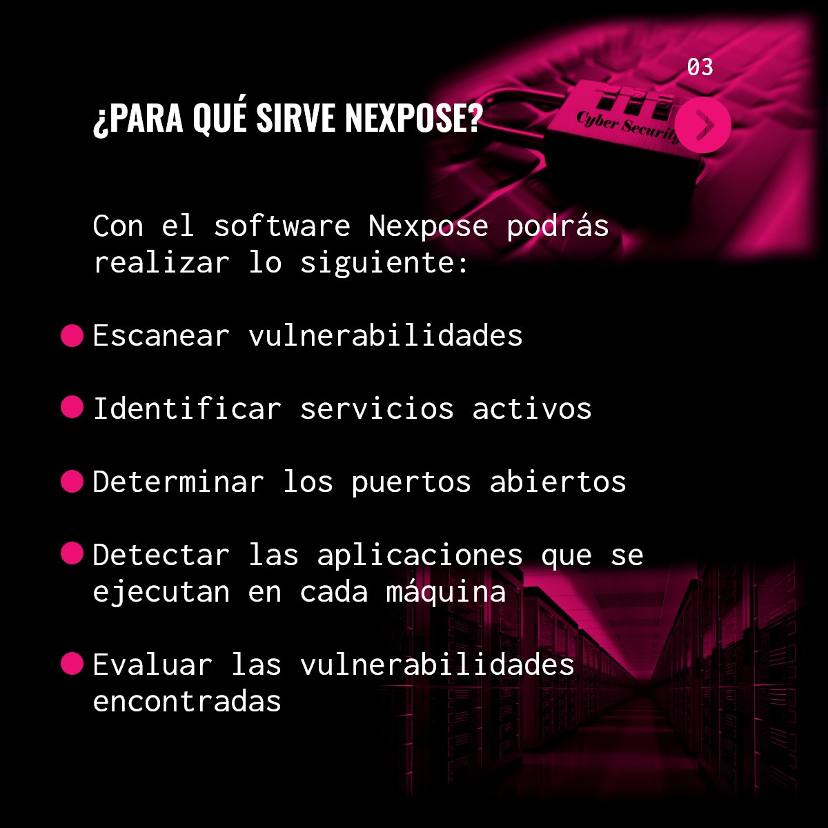 BackTrackAcadem's tweet photo. Nexpose permite ejecutar escaneos en búsqueda de vulnerabilidades host o red, permite escaneos mucho mas preciso con filtros por puertos, máquinas, segmentos de red, protocolos, etc.
Estudia más herramientas en https://t.co/3pOuzzvFfH
#Backtrackacademy #Nexpose #Rapid7 https://t.co/SGidwKG8Qy