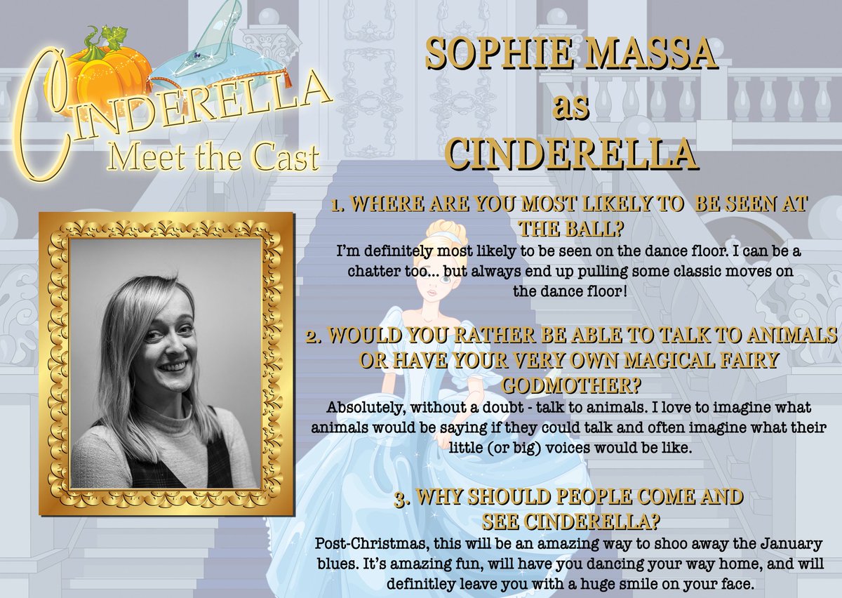 LIDOS_LEEDS's tweet image. ✨ Meet The Cast ✨

It&apos;s finally time to meet our Cinderella played by the fabulous Sophie Massa.

But will she make it to the ball?

Let Cinderella take you on a magical adventure and book your tickets now! 

@carriageworks_
21st - 29th Jan 2022
Tickets: bit.ly/CinderellaLIDOS