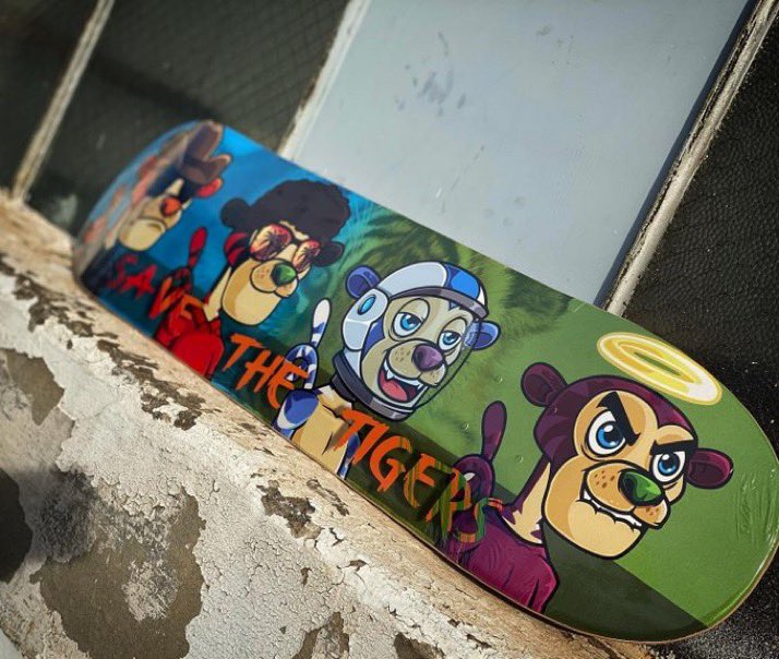 🐯Typical Tigers 10k special giveaway🐯 

We’re giving away one custom Typical Tigers Skateboard made by <a href="/lortwizard/">oh lort</a> to celebrate 10k followers! 

⭐️Like + RT
⭐️Follow @typicaltigernft
⭐️Tag a friend &amp; your favorite pro skater 🛹
⭐️Winner announced in 48 hours

#SaveTheTigers