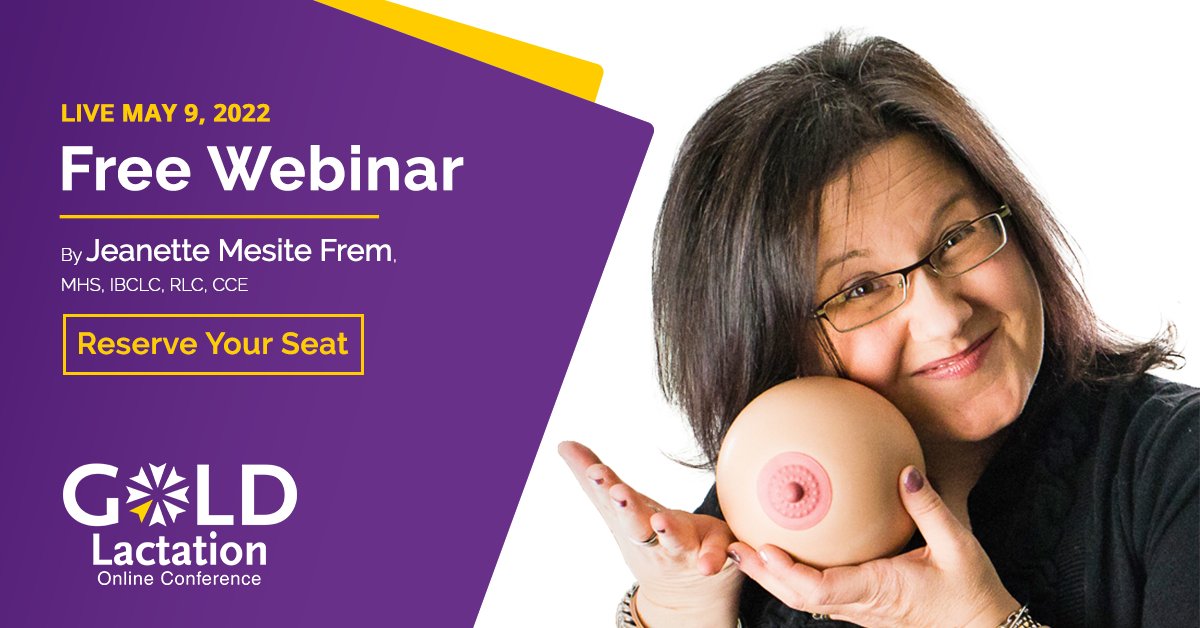 GOLDLactation's tweet photo. Join us on May 9 for our FREE #GOLDLactation2022 Keynote presentation "Fitting Flanges for Pumping: Rethinking Sizes and Materials“ with Jeanette Mesite Frem, MHS, IBCLC, RLC, CCE. Reserve your free seat today: https://t.co/s8i6BY0fk8

#IBCLC #lactation #Breastfeeding #HumanMilk https://t.co/7xUI495UXC
